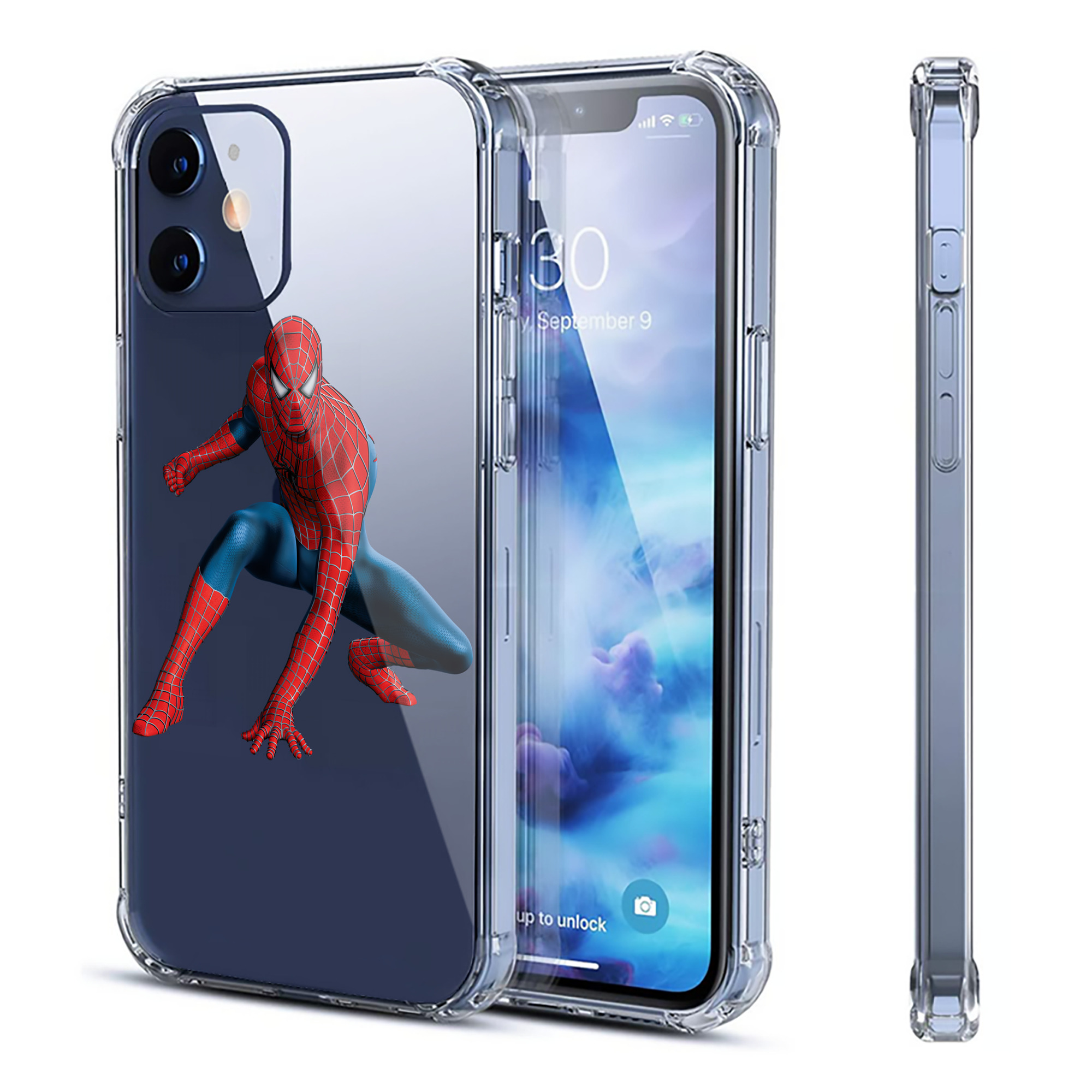 （画像用） Spider Man スパイダーマン 【iPhone 12シリーズ対応】透明スマホケース（クリアソフトケース）
